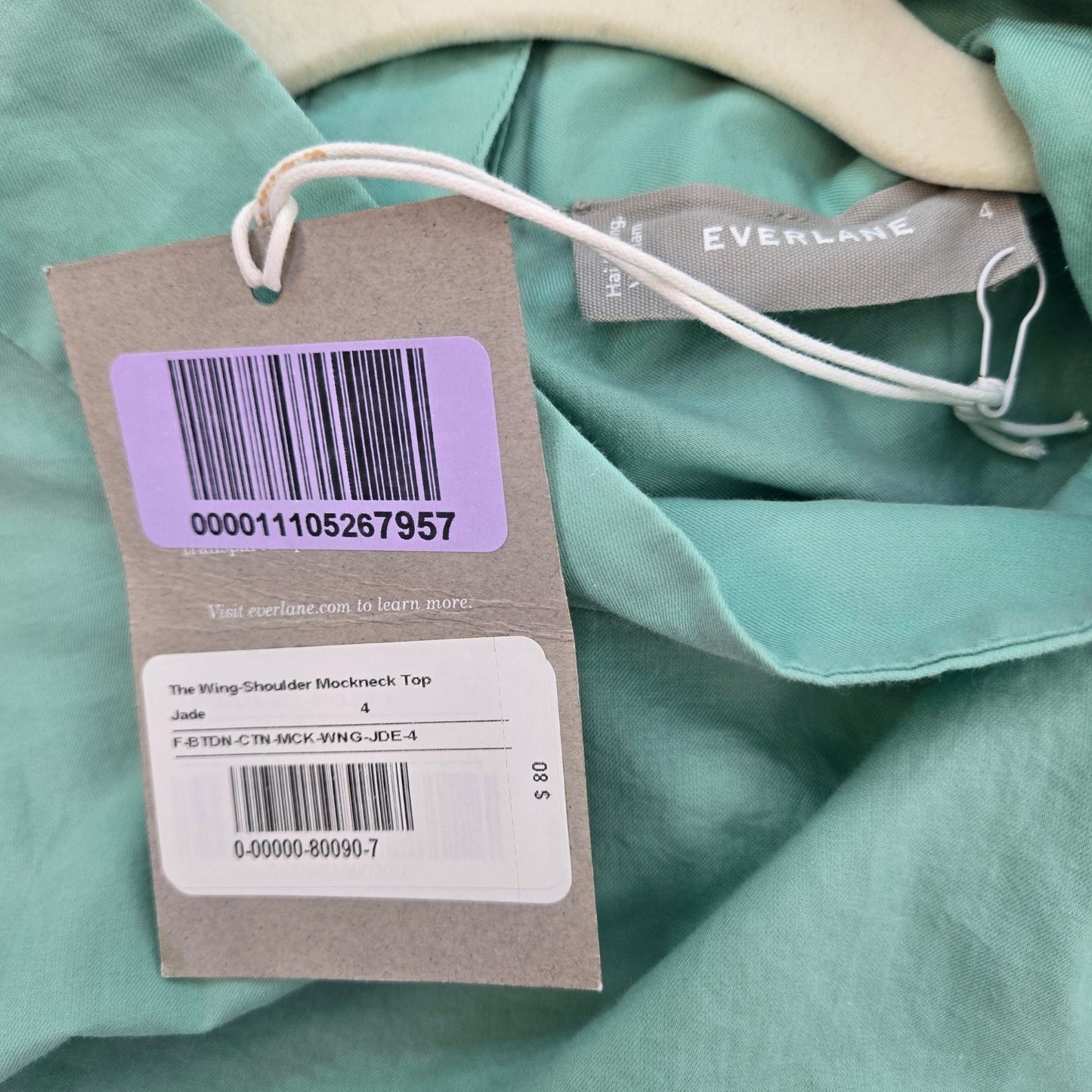 NWT Everlane Wing-Shoulder Mock Neck Top Size 4