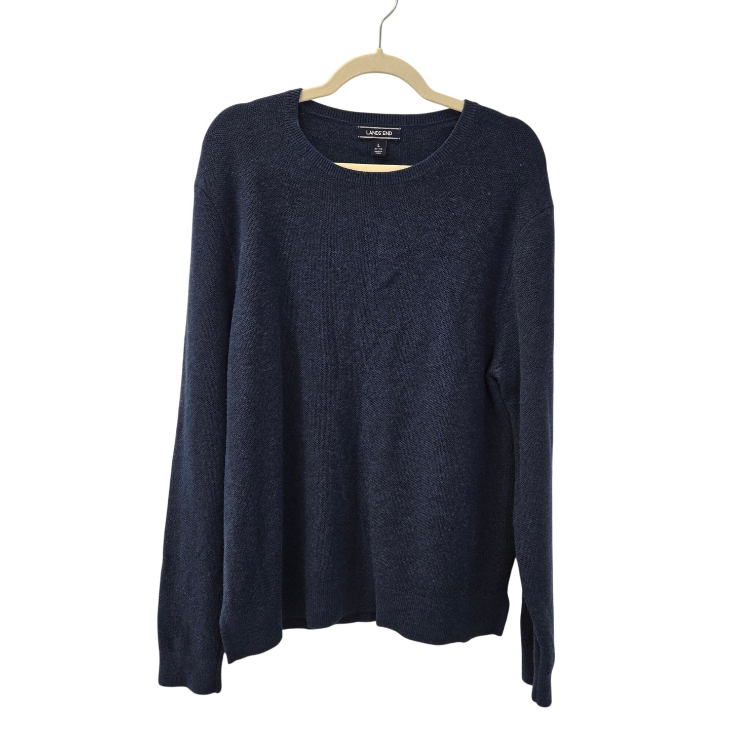 Lands' End Wool & Viscose Blend Crewneck Sweater Size Large