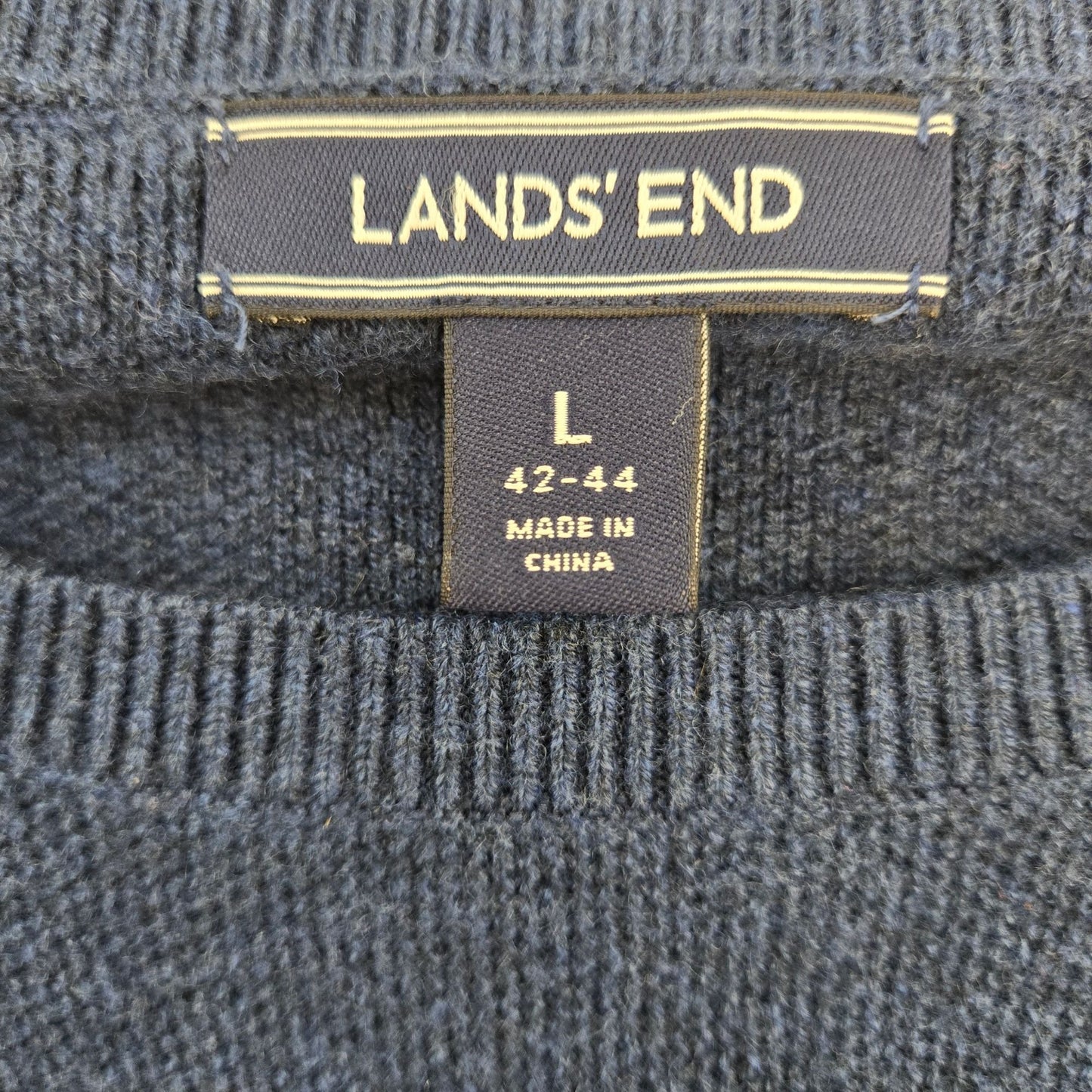 Lands' End Wool & Viscose Blend Crewneck Sweater Size Large