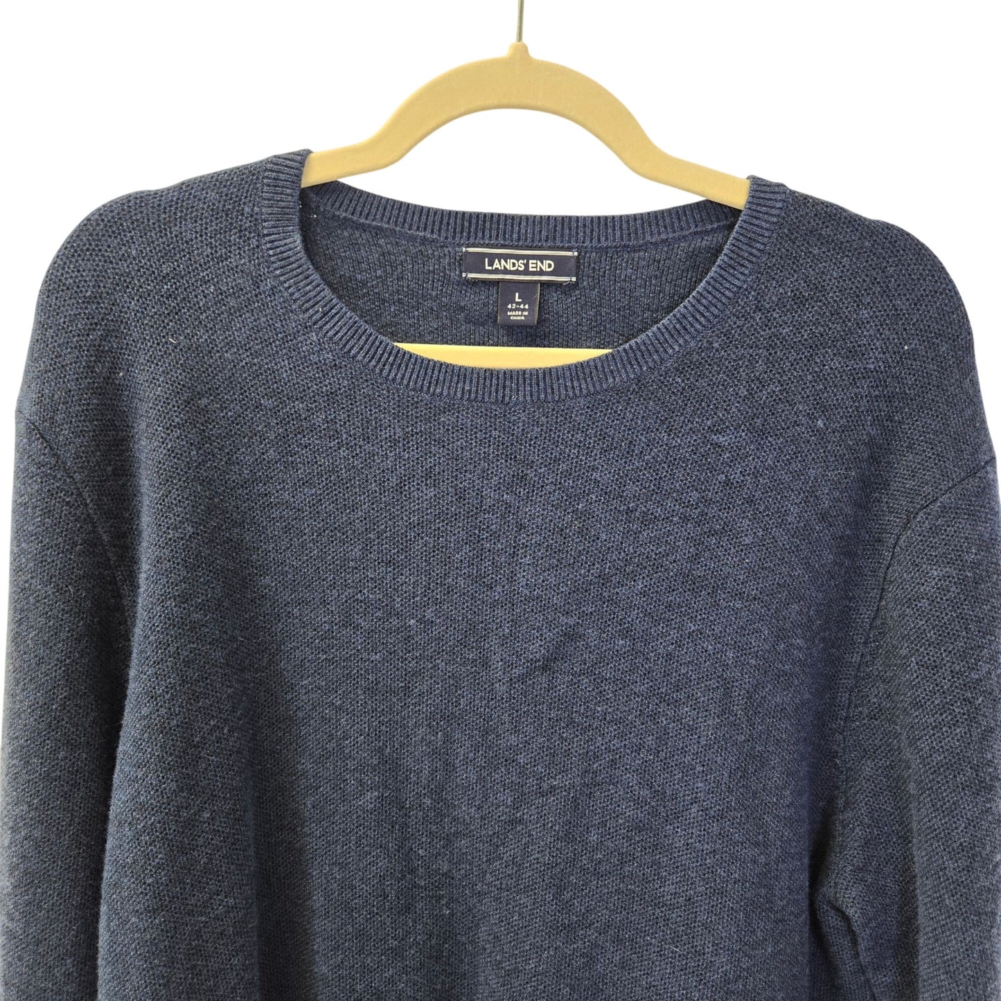 Lands' End Wool & Viscose Blend Crewneck Sweater Size Large
