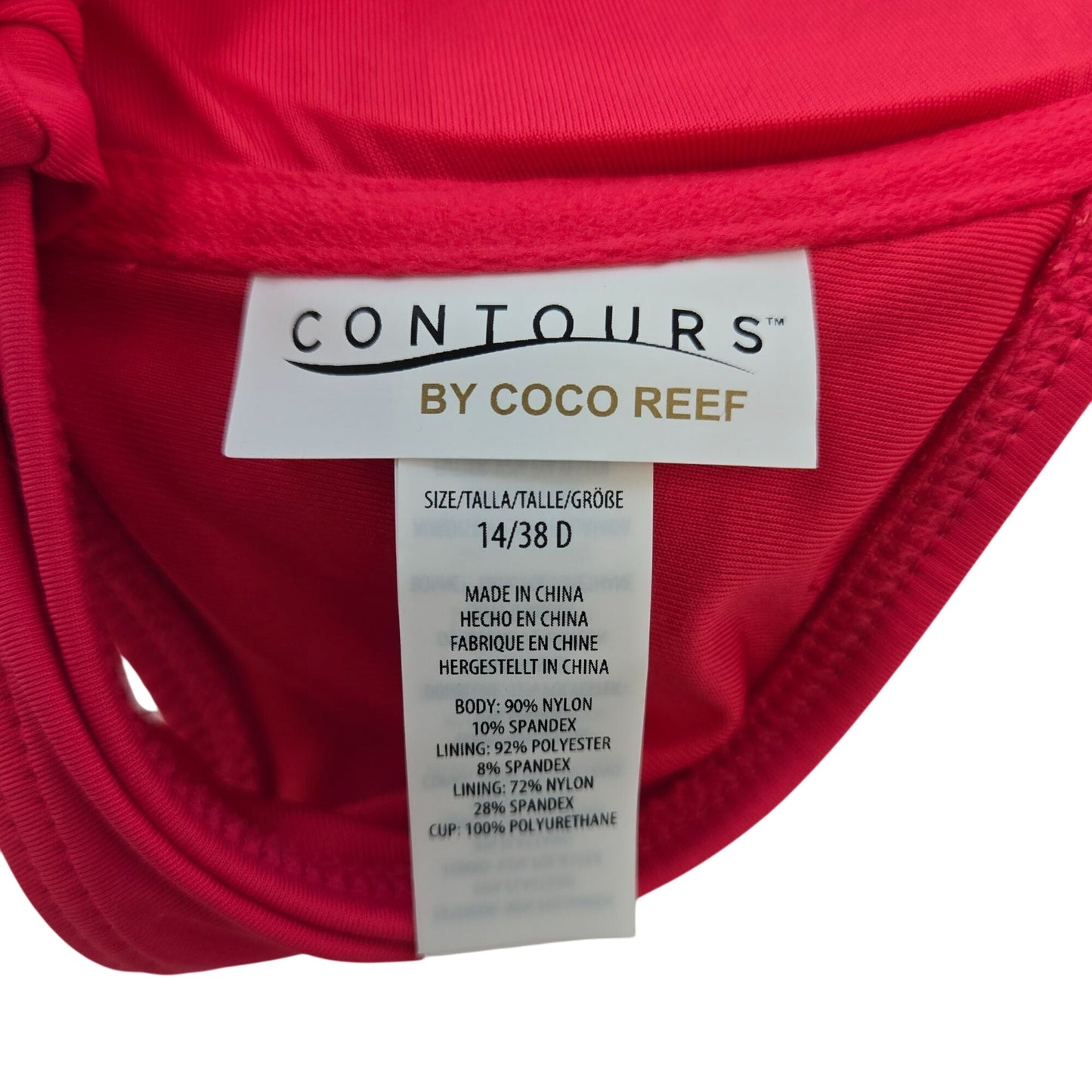 NWT Coco Reef Contours Underwire Halter Style Swim Bikini Top Size 14/38 D