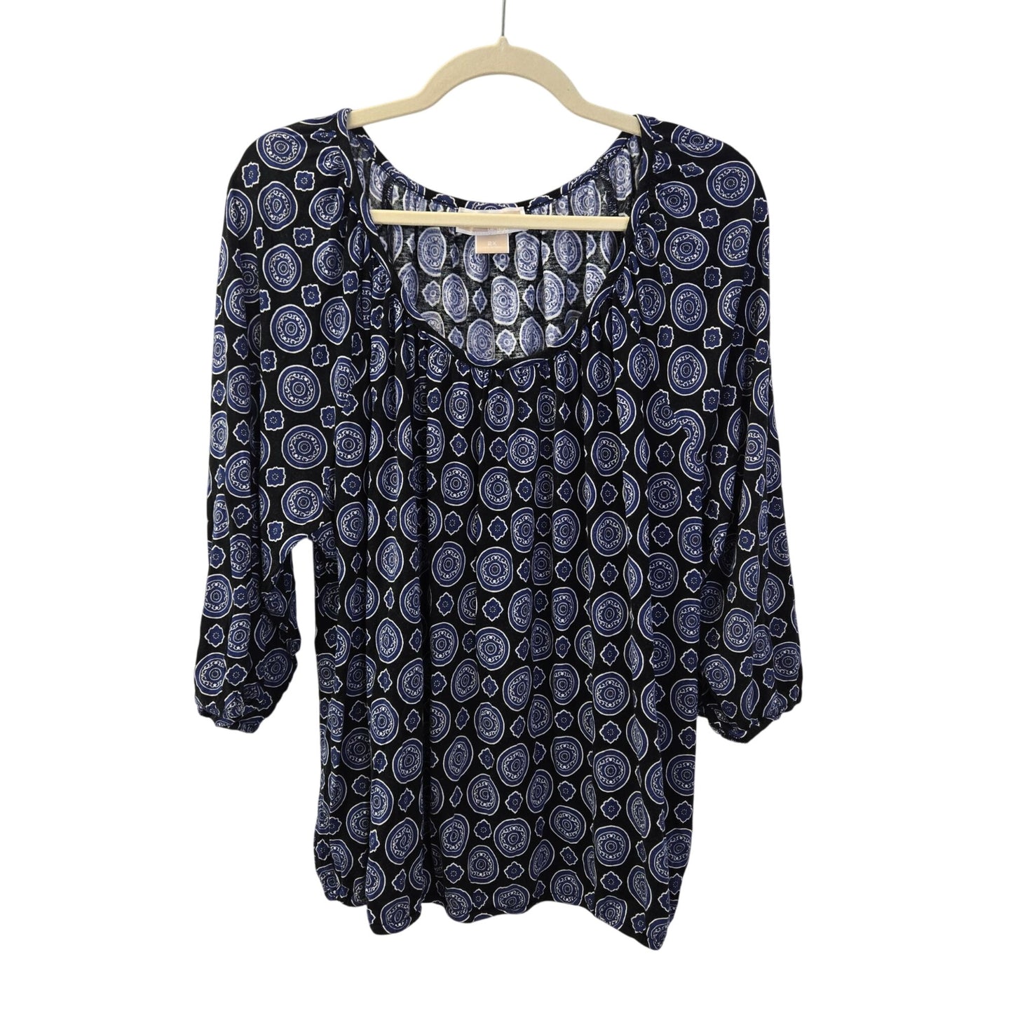 Michael Michael Kors Graphic Print 3/4 Sleeve Blouse Size 2X