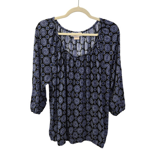 Michael Michael Kors Graphic Print 3/4 Sleeve Blouse Size 2X