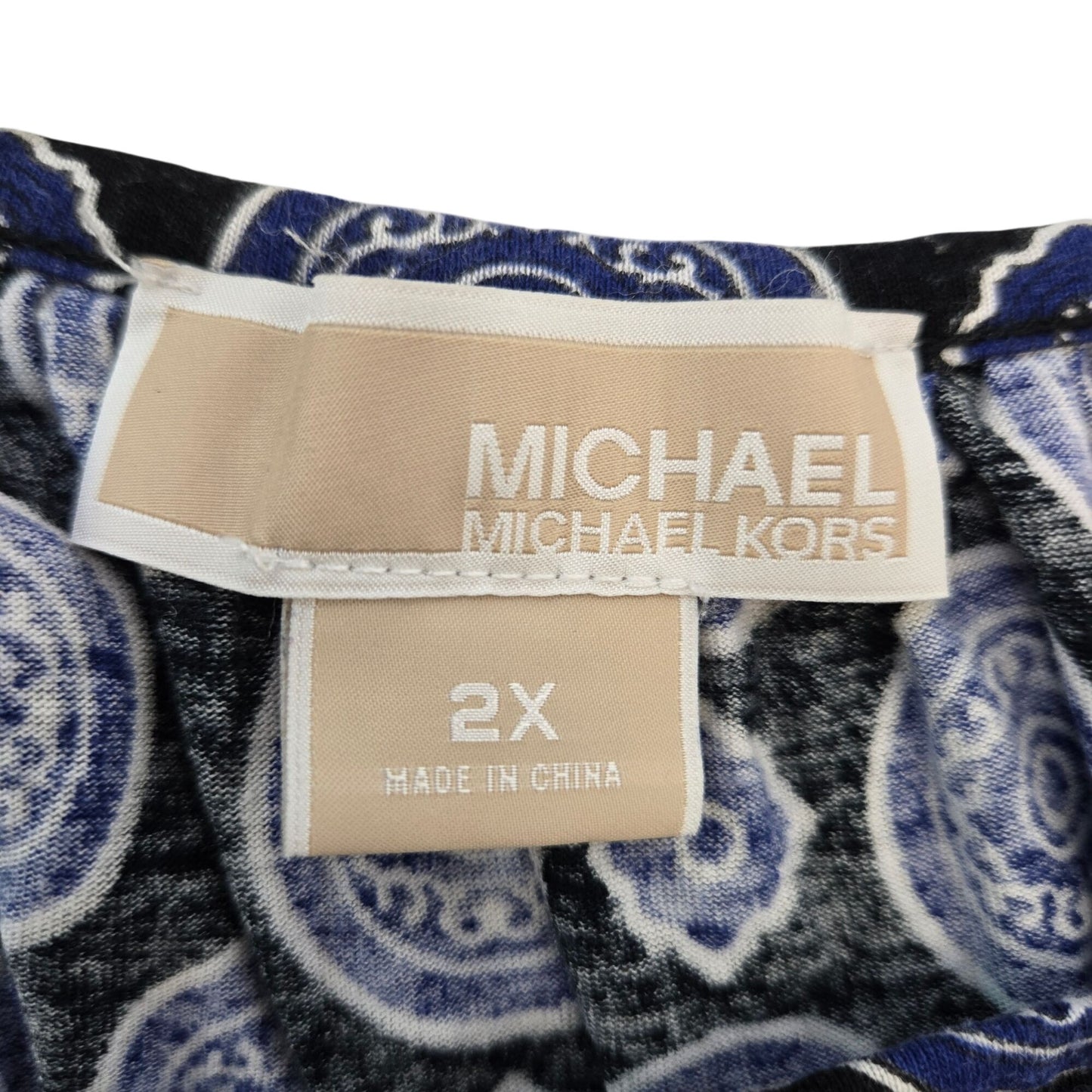 Michael Michael Kors Graphic Print 3/4 Sleeve Blouse Size 2X