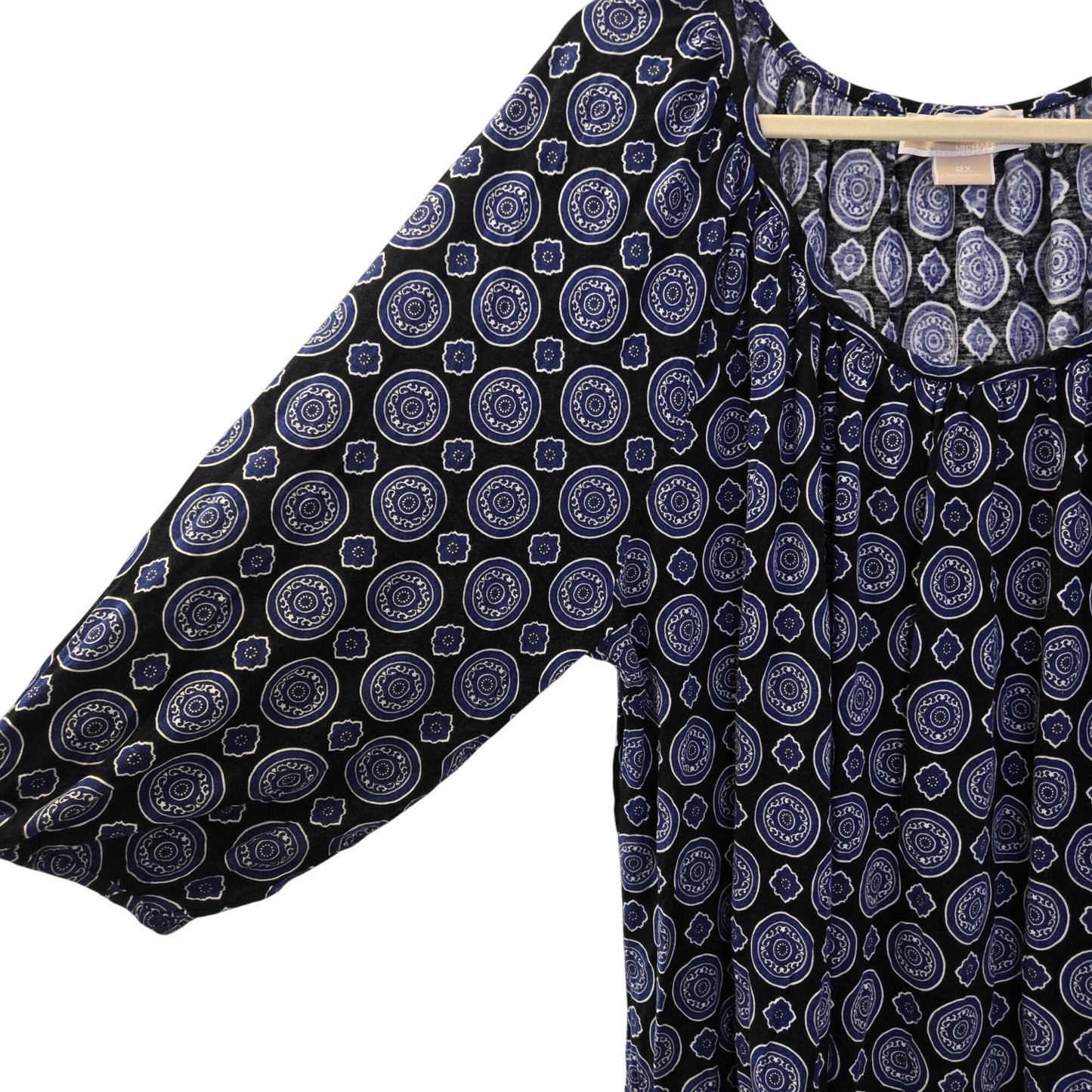Michael Michael Kors Graphic Print 3/4 Sleeve Blouse Size 2X