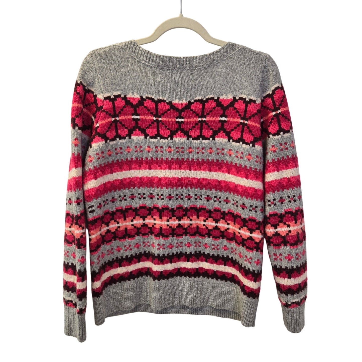 Loft Wool Blend Snowflake Print Crewneck Sweater Size Medium