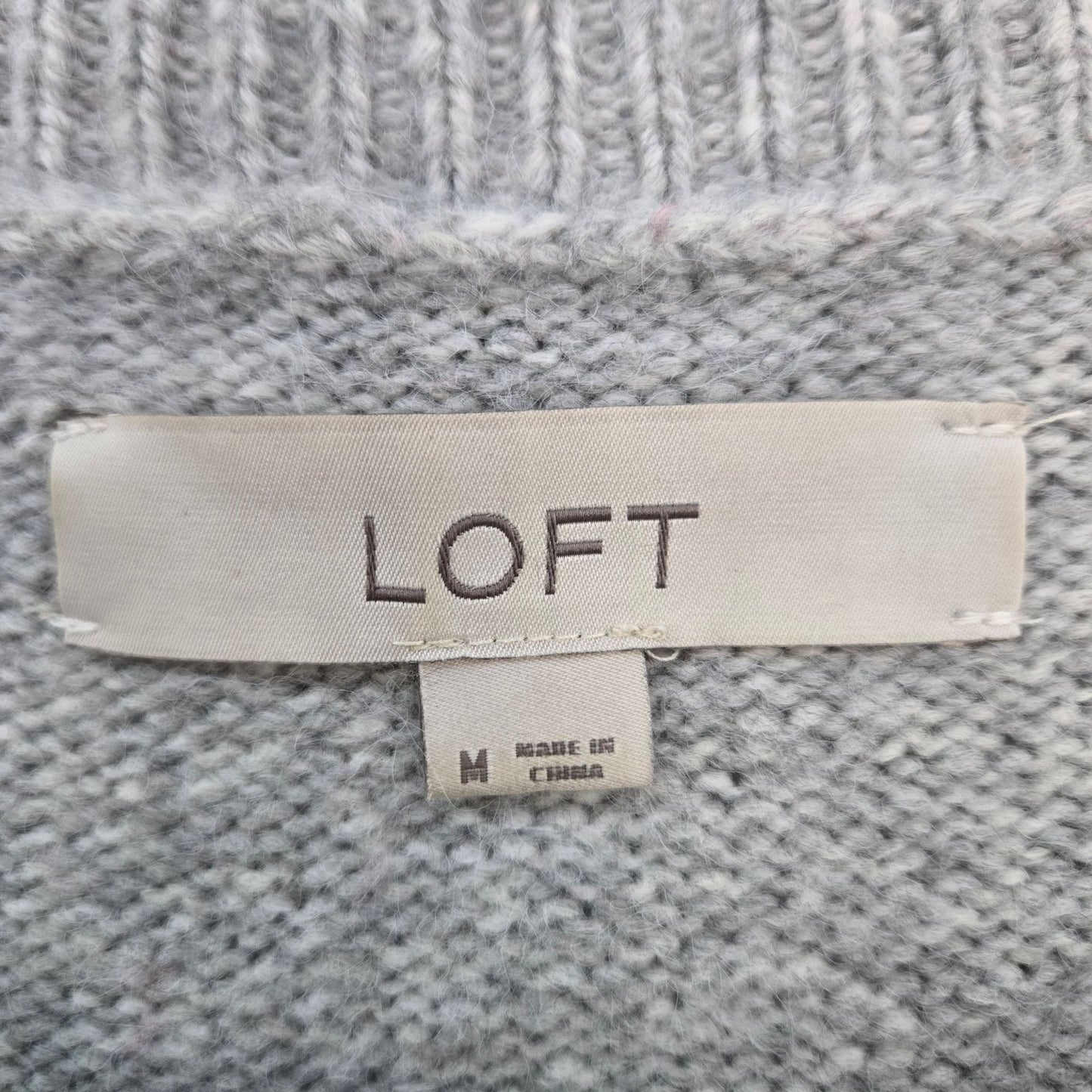 Loft Wool Blend Snowflake Print Crewneck Sweater Size Medium
