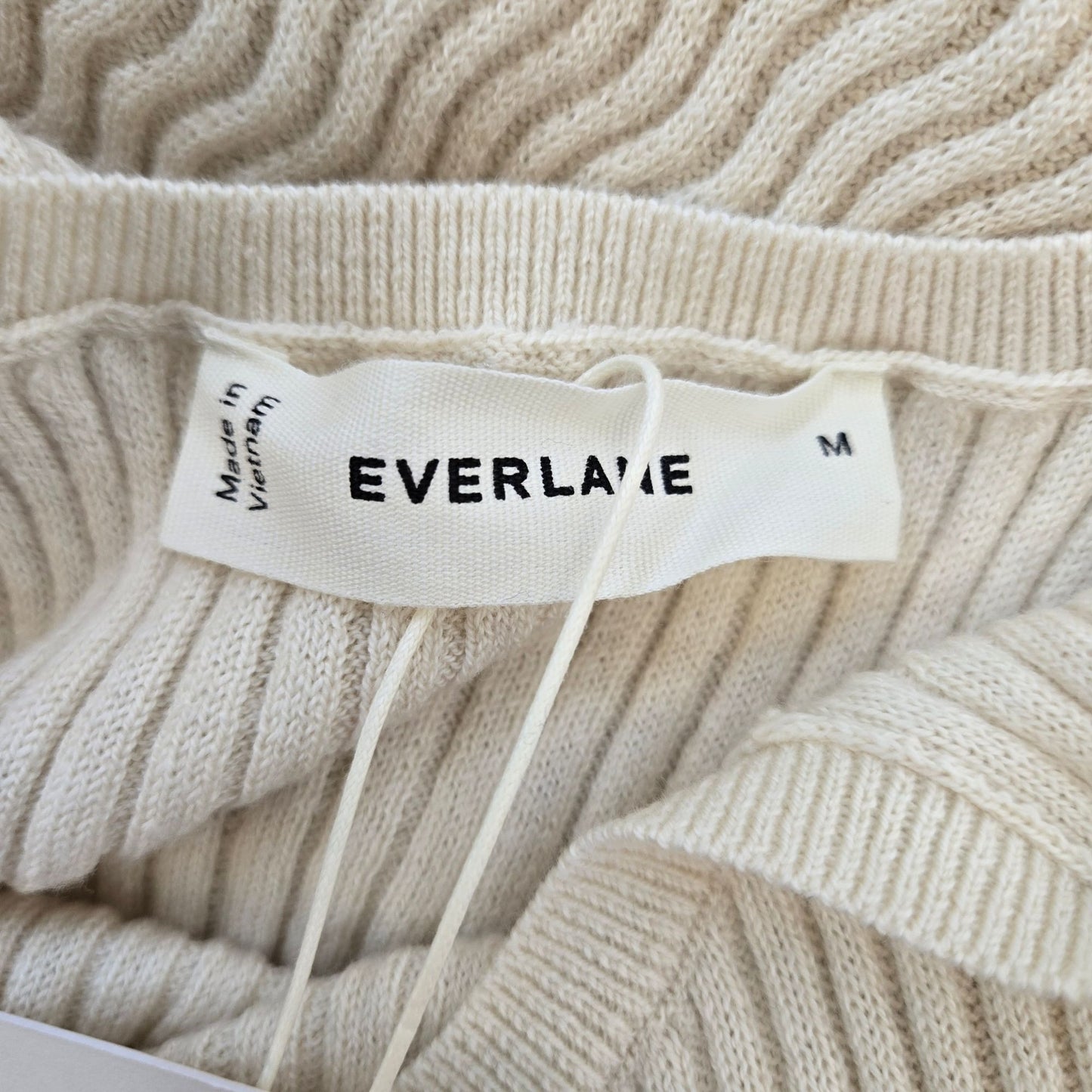 NWT Everlane Crochet Knit Tank Dress in Birch Size Medium