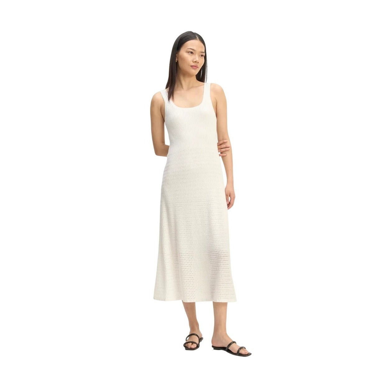 NWT Everlane Crochet Knit Tank Dress in Birch Size Medium