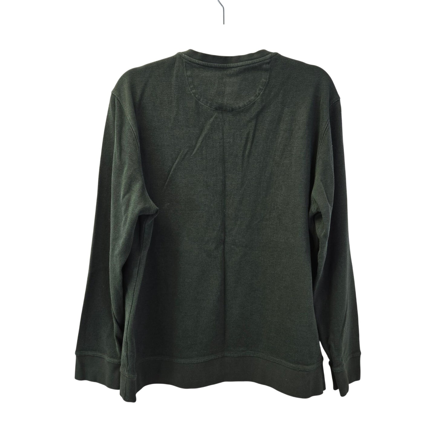 UNTUCKit Cotton & Viscose Blend Olive Green Henley Sweatshirt Size Large