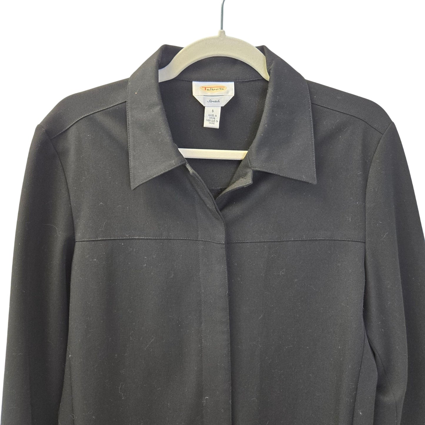Talbots Viscose Blend Hidden Button Closure Blazer Jacket Size 6
