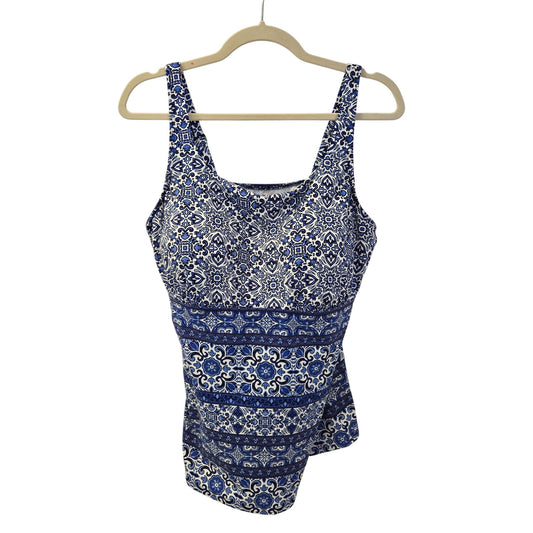 Lands' End Floral Padded Tankini Swim Top Size 16