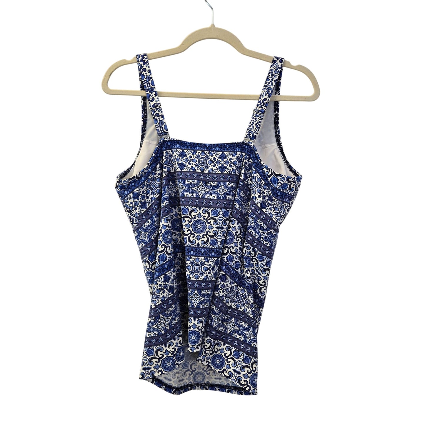 Lands' End Floral Padded Tankini Swim Top Size 16