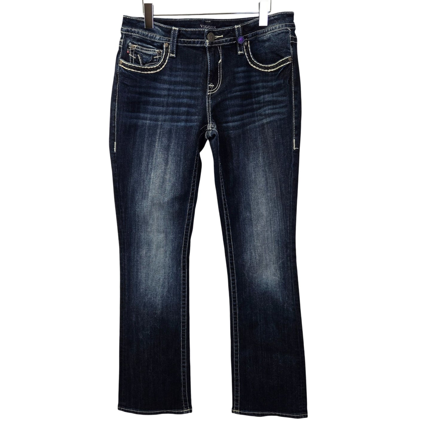 Vigoss New York Slim Bootcut Whipstitch Jeans Size 10