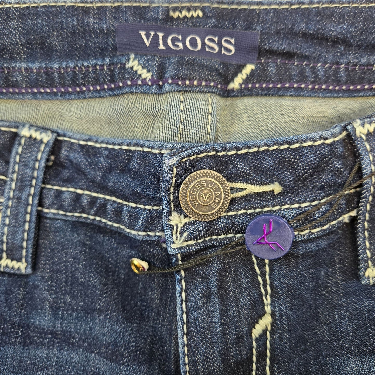 Vigoss New York Slim Bootcut Whipstitch Jeans Size 10