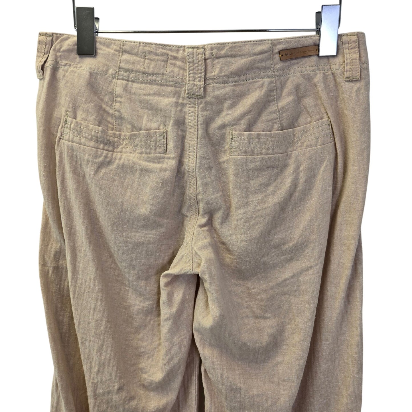 Anthro Pilcro and the Letterpress Linen Blend Wide Leg Pants Size 4 Petite