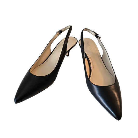 Marc Fisher Leather Pointed Toe Slingback Kitten Heel Sandals Size 7.5