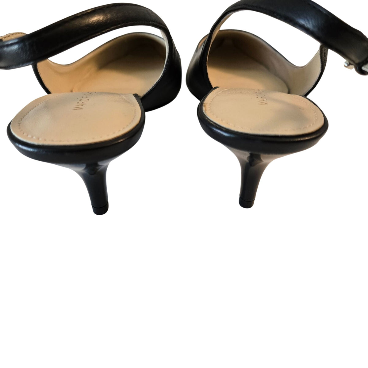 Marc Fisher Leather Pointed Toe Slingback Kitten Heel Sandals Size 7.5