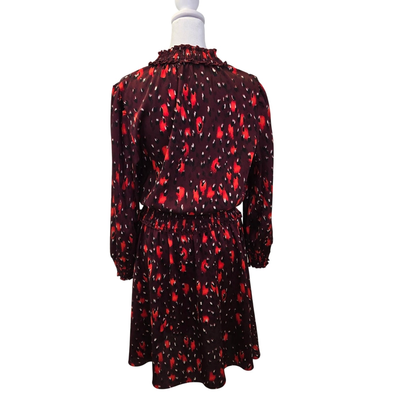 Karl Lagerfeld Watercolor Animal Print Smocked Waist Dress Size 10