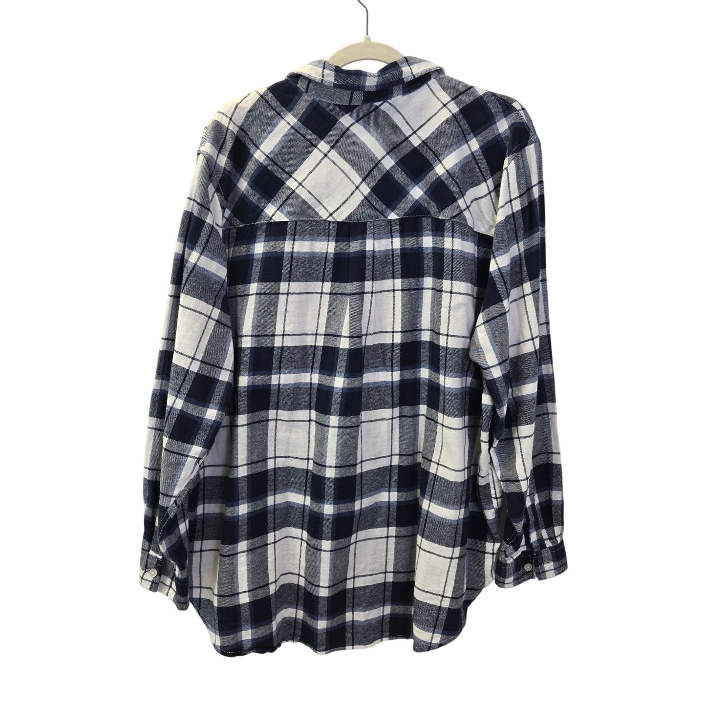 NWT Gap Plaid Boyfriend Flannel Button Down Shirt Size XXL