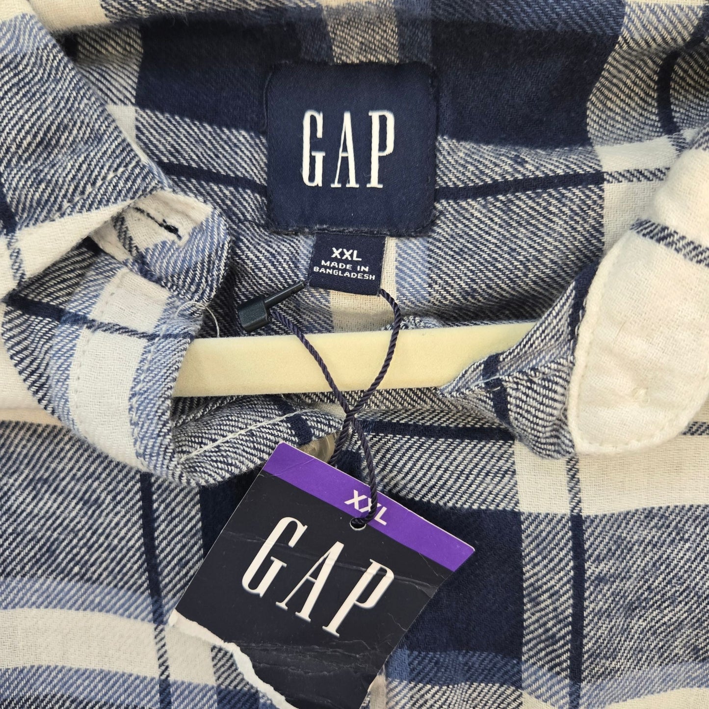 NWT Gap Plaid Boyfriend Flannel Button Down Shirt Size XXL