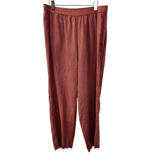 Soft Surroundings 100% Linen Straight Leg Casual Pants Size Large Petite