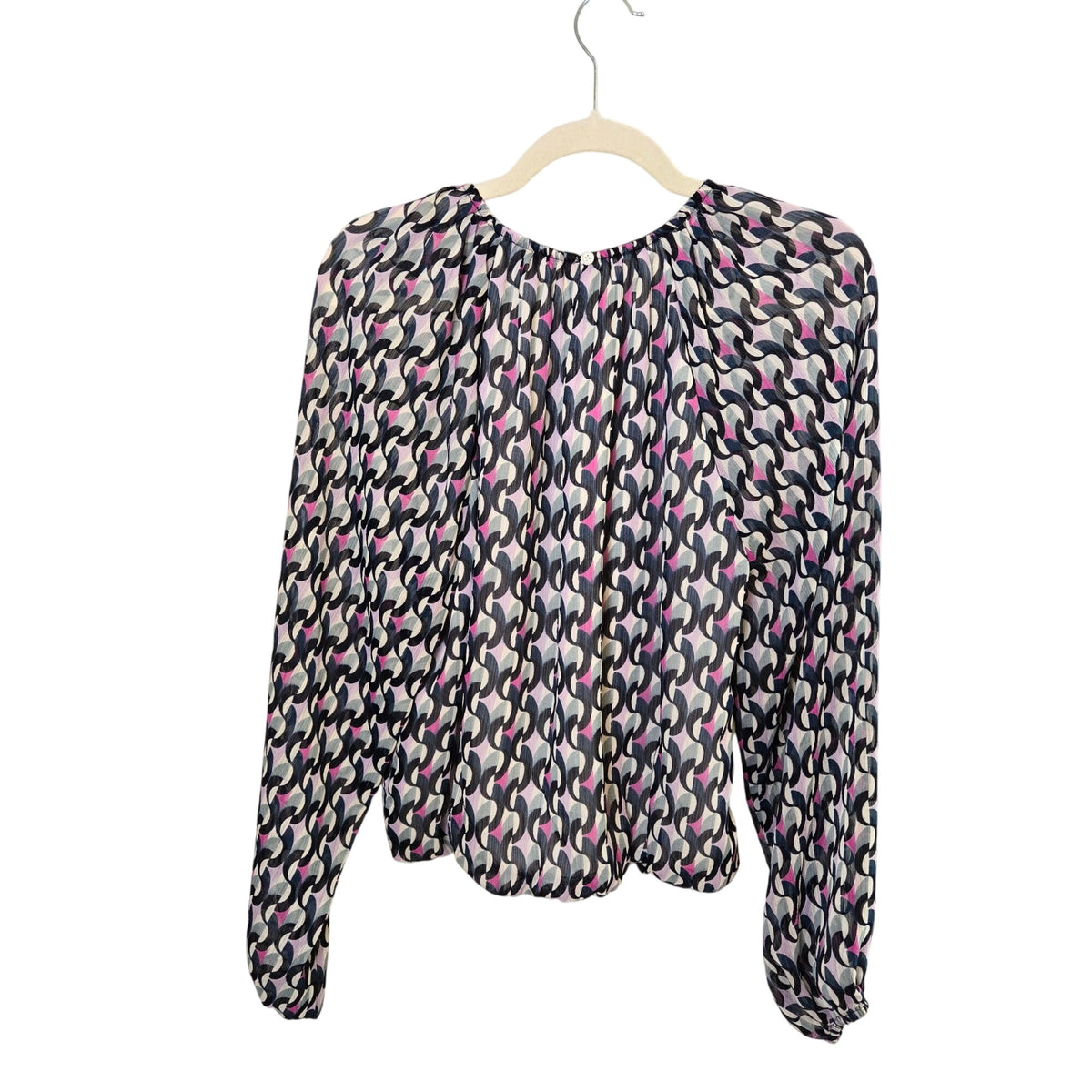 NWOT Ann Taylor Factory Graphic Print Crinkle Blouse Size Medium