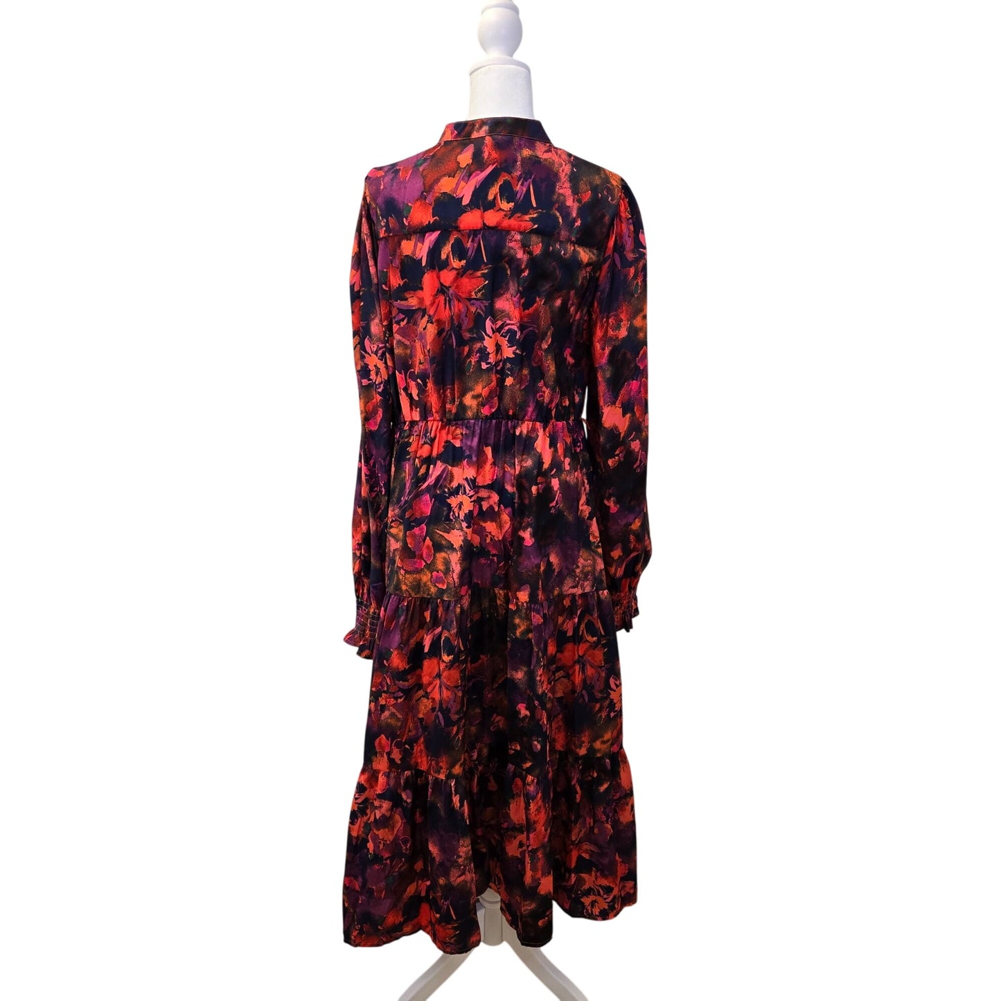 NWT Avara Bailey Floral Tiered Hem Boho Midi Dress Size Large *Missing Belt*