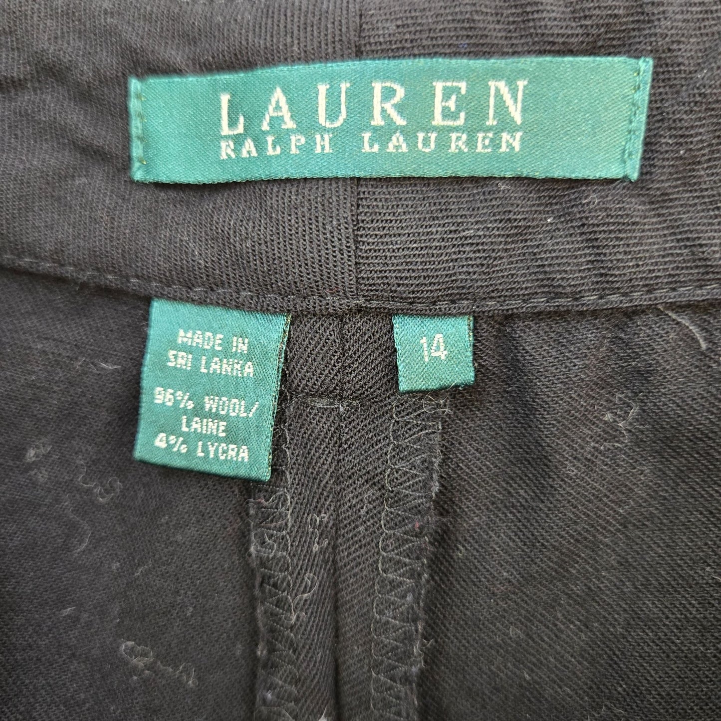 Lauren Ralph Lauren Wool Blend Wide Leg Trouser Pants Size 14