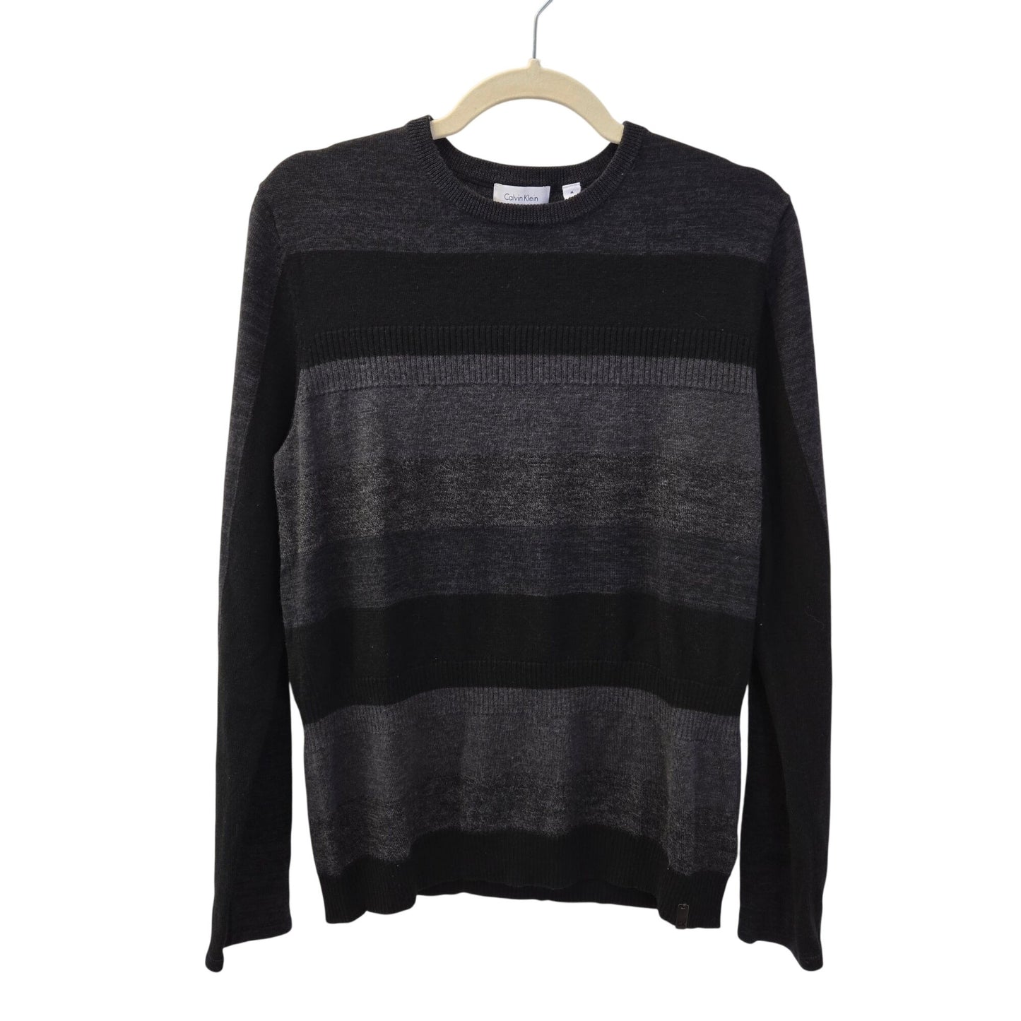 Calvin Klein Wool Blend Striped Crewneck Sweater Size Medium