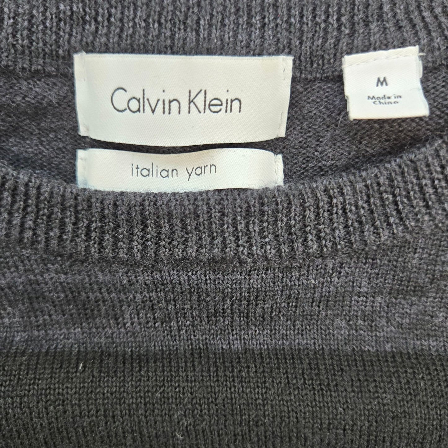 Calvin Klein Wool Blend Striped Crewneck Sweater Size Medium
