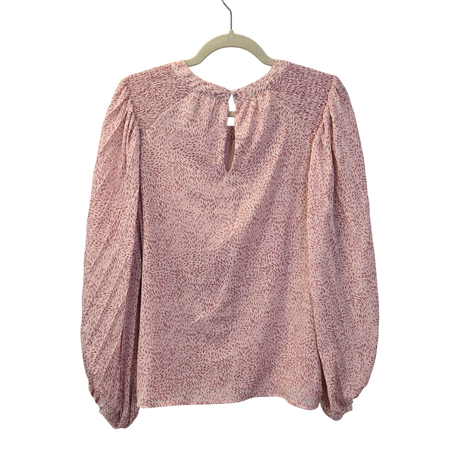 Vince Camuto Graphic Print Pleated Bell Sleeve Blouse Size Large