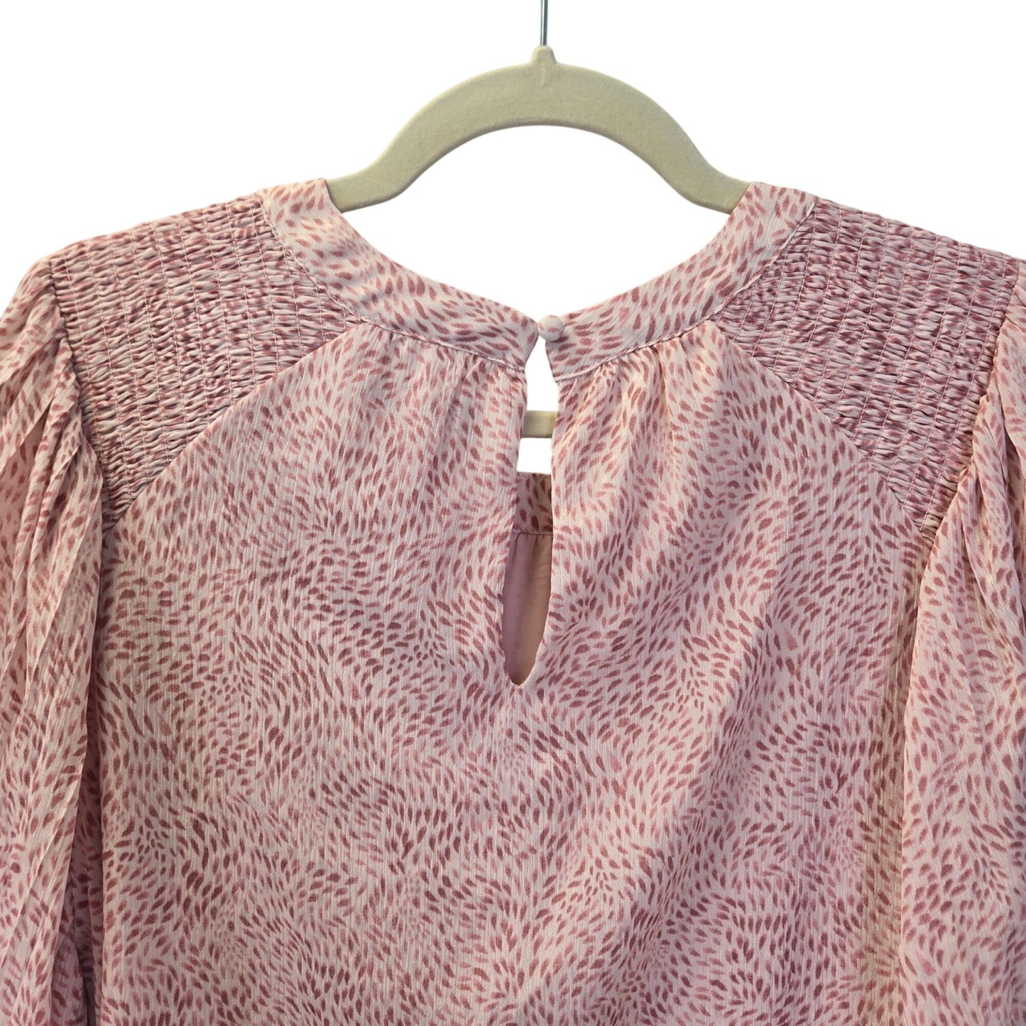 Vince Camuto Graphic Print Pleated Bell Sleeve Blouse Size Large