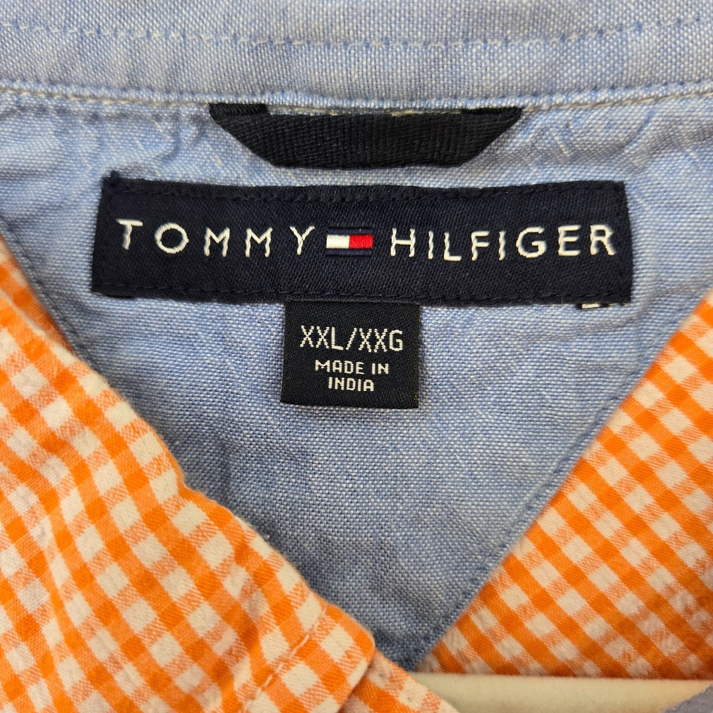 Tommy Hilfiger Seersucker Checked Button Down Shirt Size XXL