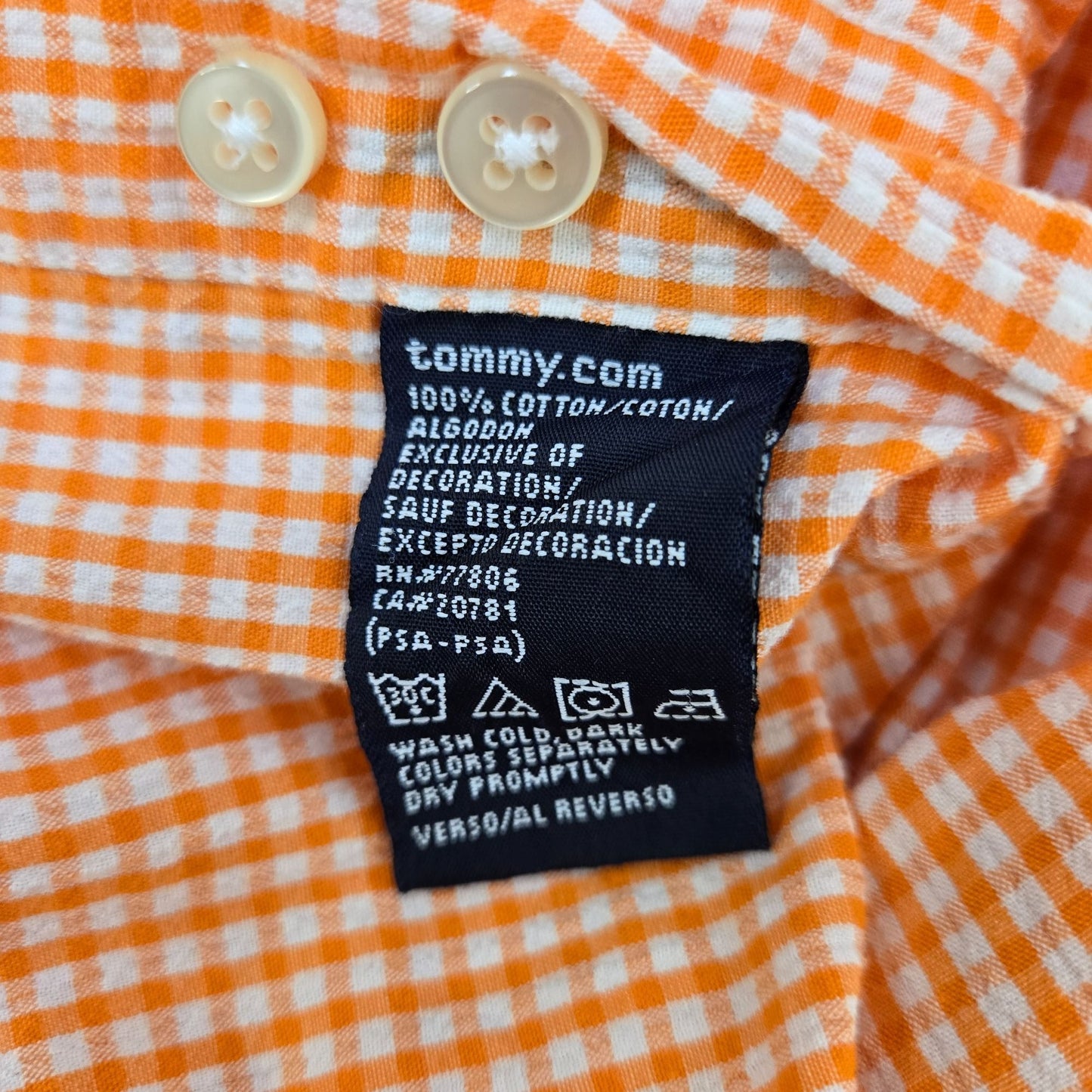 Tommy Hilfiger Seersucker Checked Button Down Shirt Size XXL