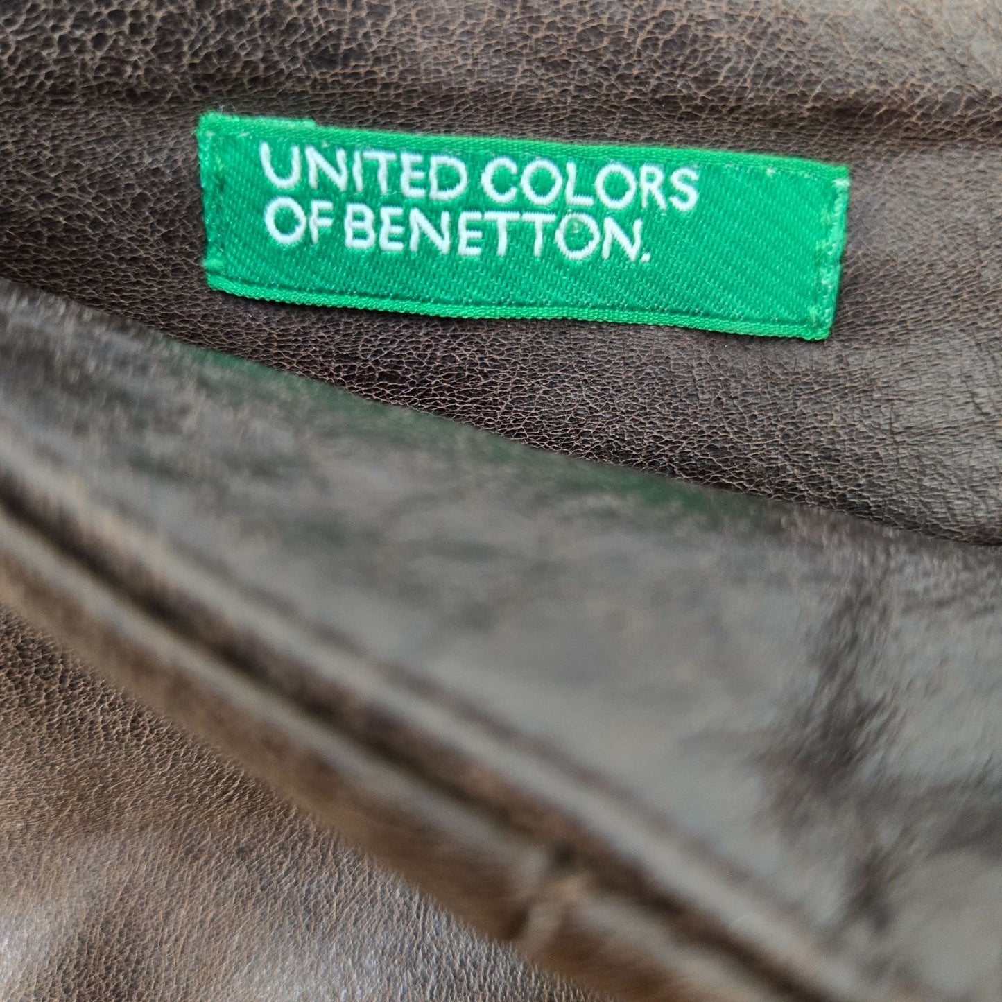 United Colors of Benetton 100% Lambskin Leather Long Pencil Skirt Size 40/US 4