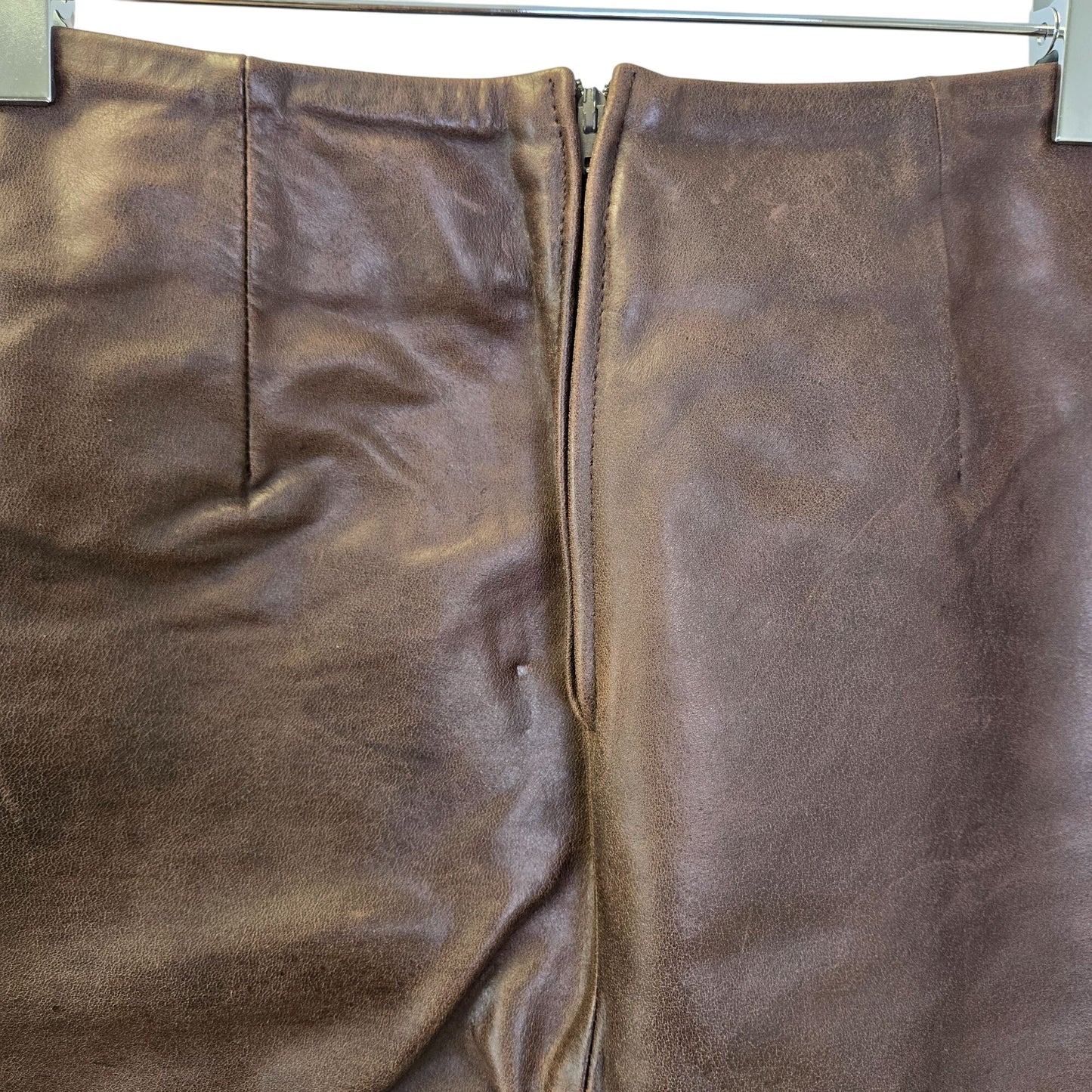 United Colors of Benetton 100% Lambskin Leather Long Pencil Skirt Size 40/US 4