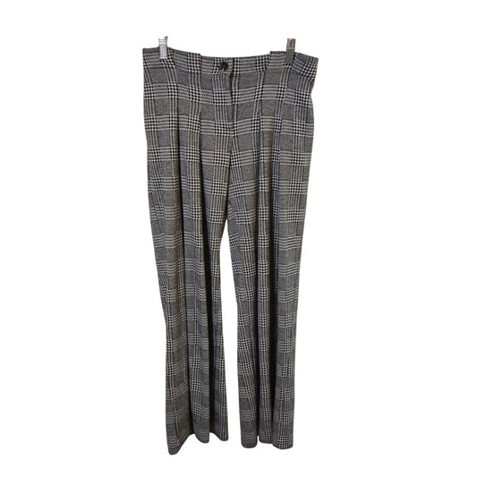 Anthropologie Maeve Pleated Plaid Wide Leg Trouser Pants Size 2