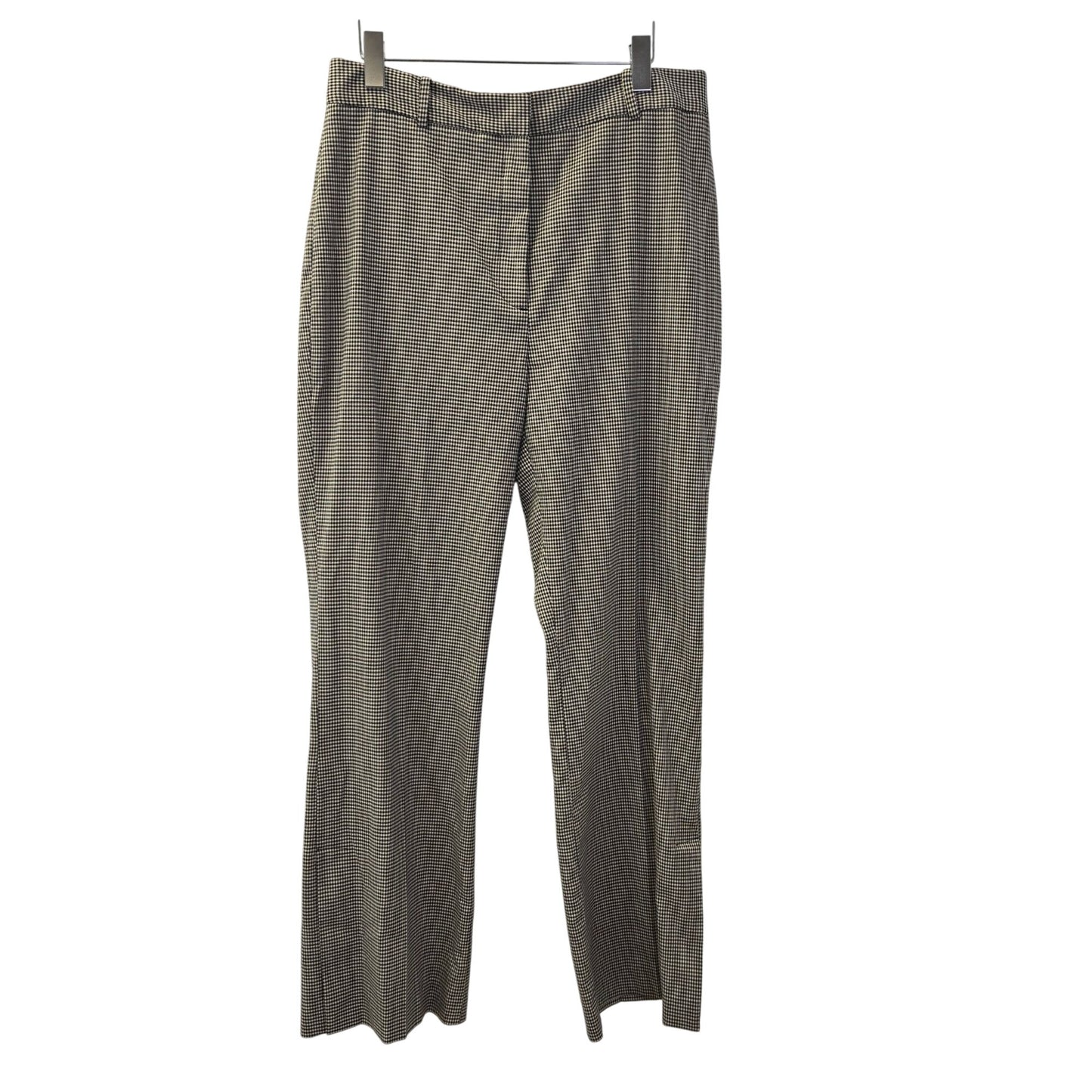 Zara High Rise Houndstooth Print Split Hem Flare Trouser Pants Size XL