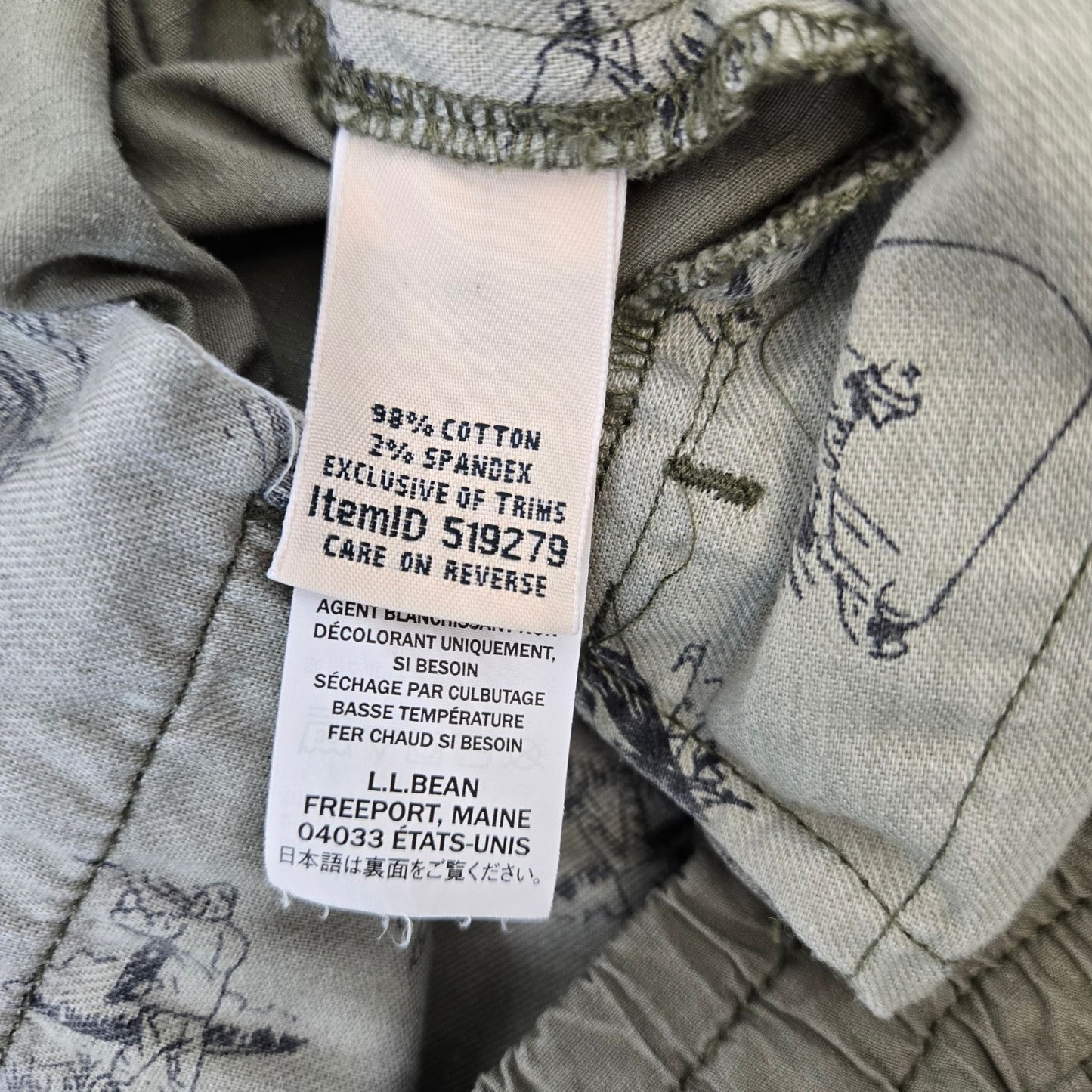 L.L. Bean Cropped Pull On Activewear Hiking Pants Size Large