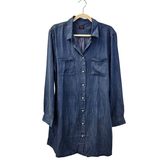 NWT UNTUCKit Maraska Long Sleeve Chambray Shirt Dress Size 10