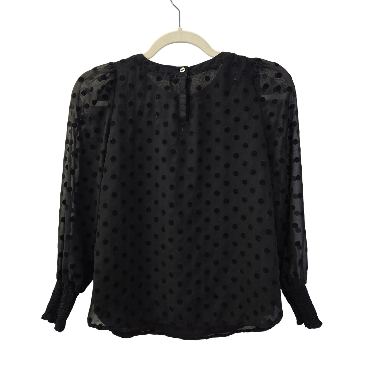 Loft Velvet Polka Dot Puff Sleeve Blouse Size XXSP/XSP