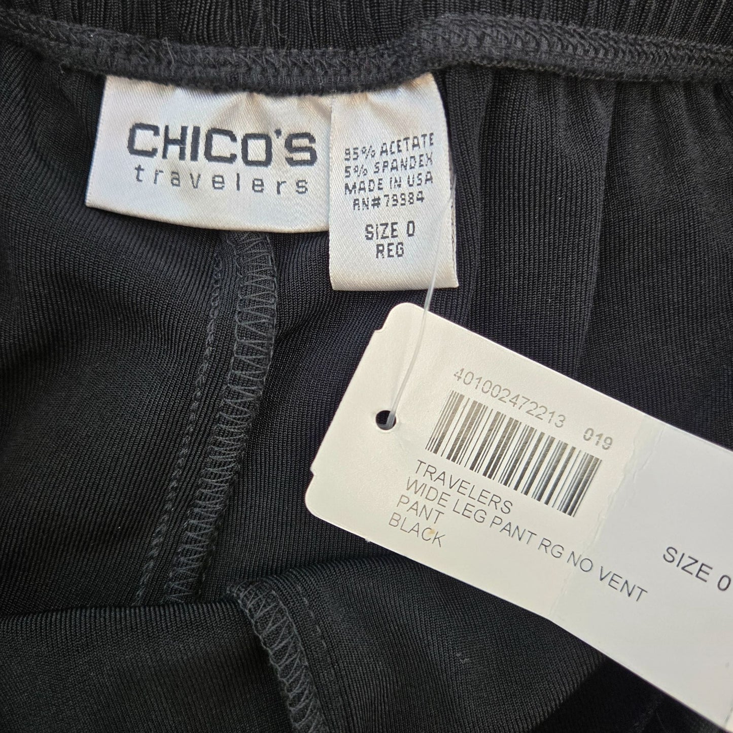NWT Chico's Travelers High Rise Wide Leg Pull-On Pants Size Chico's 0/Small
