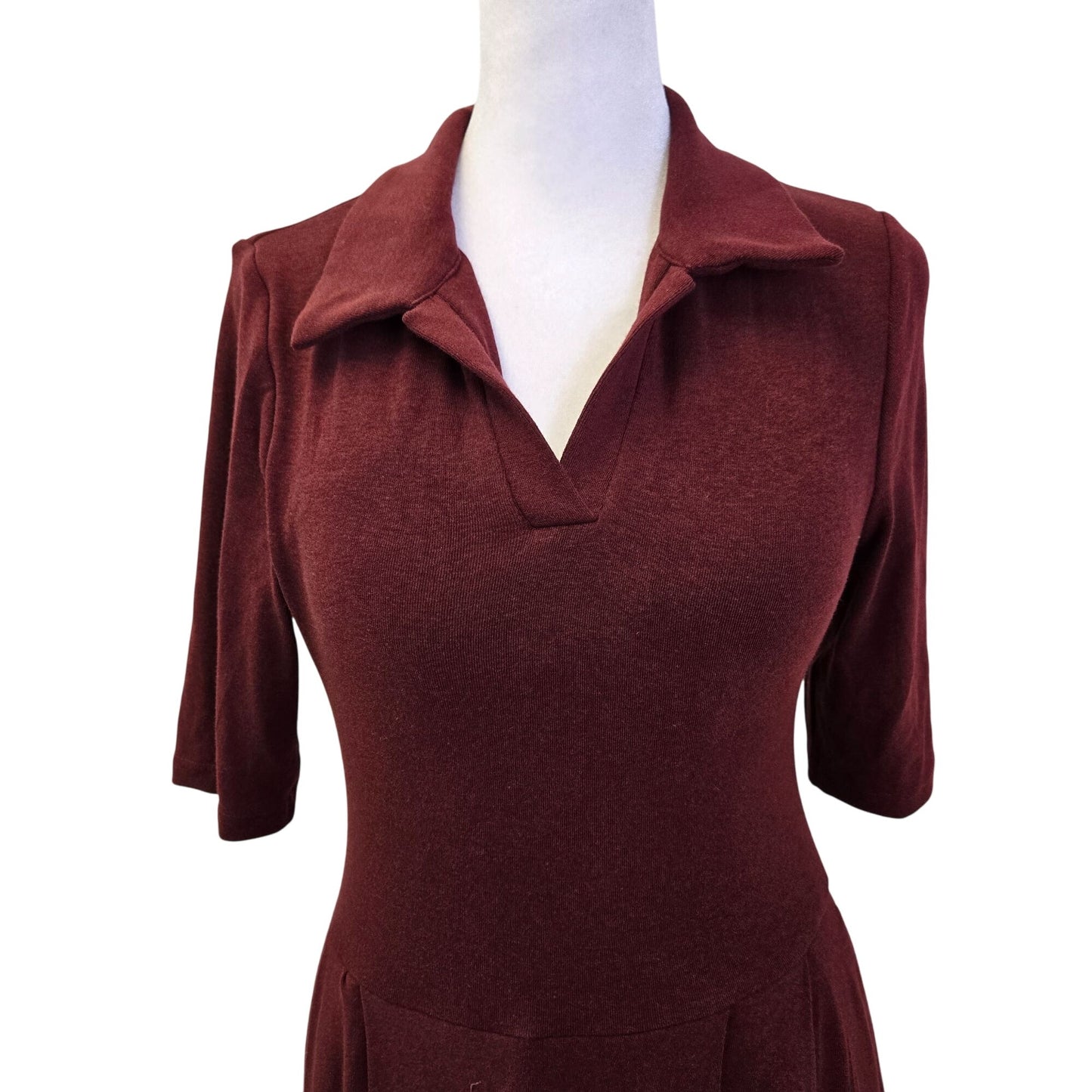 NWT OGL LiteWarm Polo Neck Elbow Length Sleeve Midi Brami Dress Size Medium