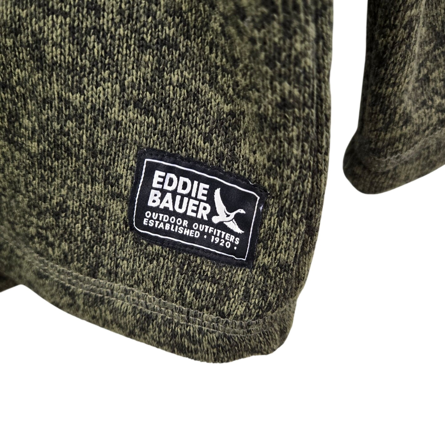 Eddie Bauer Green Heathered Quarter Snap Pullover Fleece Sweatshirt Size XLTall