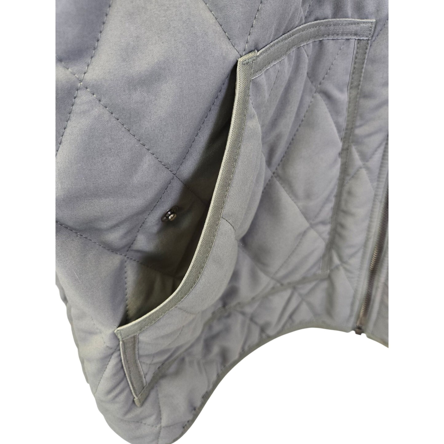 Eddie Bauer Sherpa Lined Faux Fur Trim Quilted Jacket Size Large