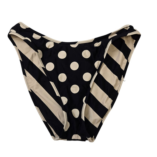 NWT J. Crew 90s High-leg Bikini Bottom in Reversible Dot-Stripe Print Size Medium