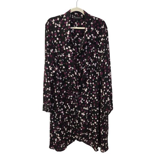Lane Bryant Floral Twist Front Collared Long Tunic Top Size 28