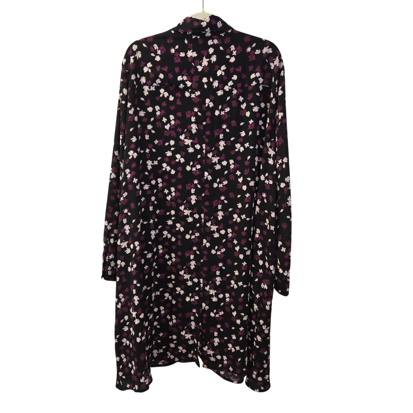 Lane Bryant Floral Twist Front Collared Long Tunic Top Size 28