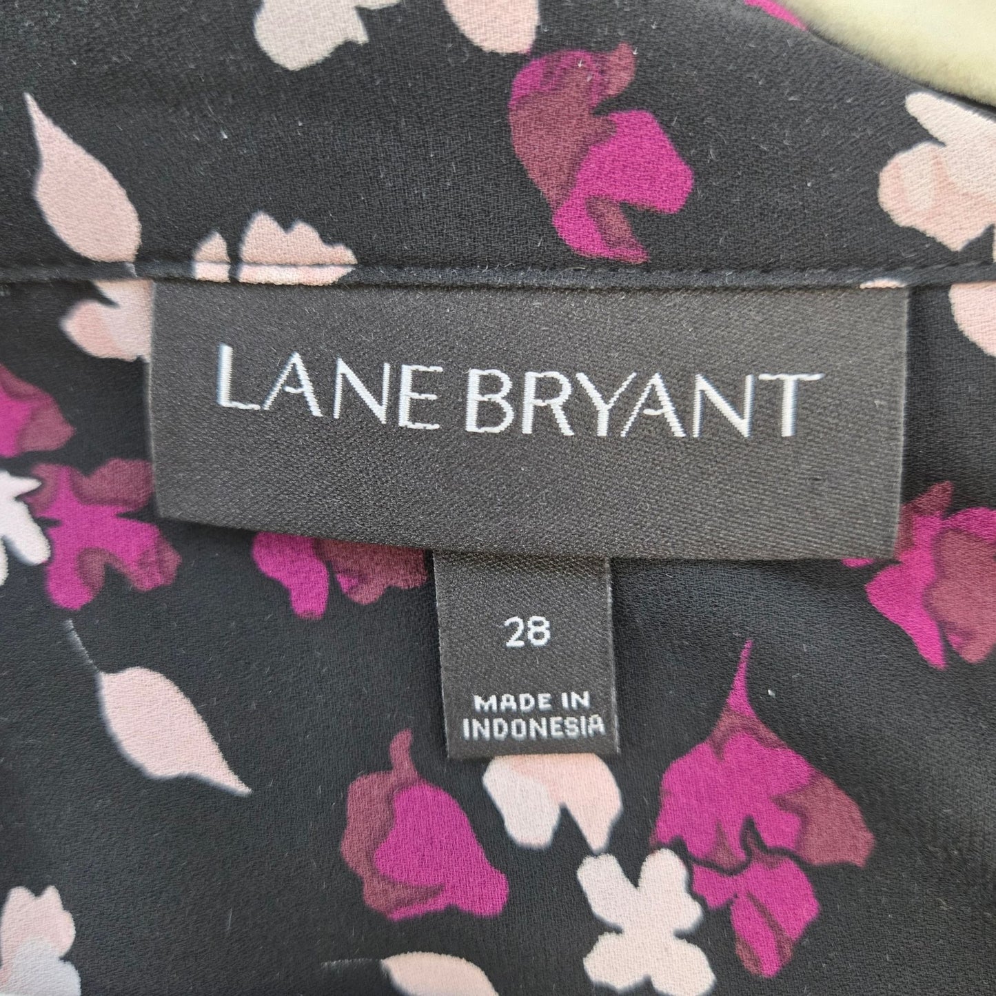 Lane Bryant Floral Twist Front Collared Long Tunic Top Size 28